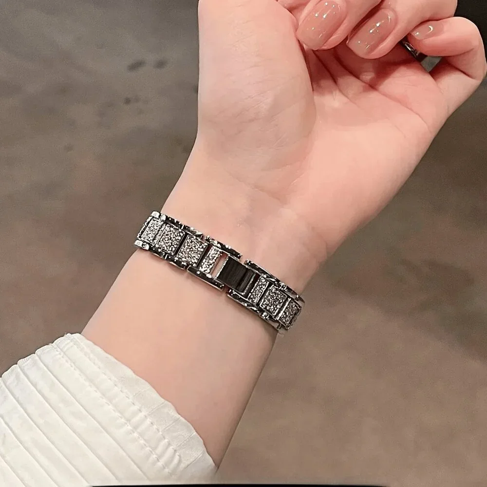 Apple Watch Band Luxury Adjustable Slim Stylish Strap Silver Stainless Chain